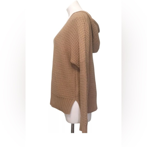Rachel Zoe Women’s Sweater Hoodie V-Neck Chunky Knit Carmel / Tan - SZ Med - Picture 7 of 9